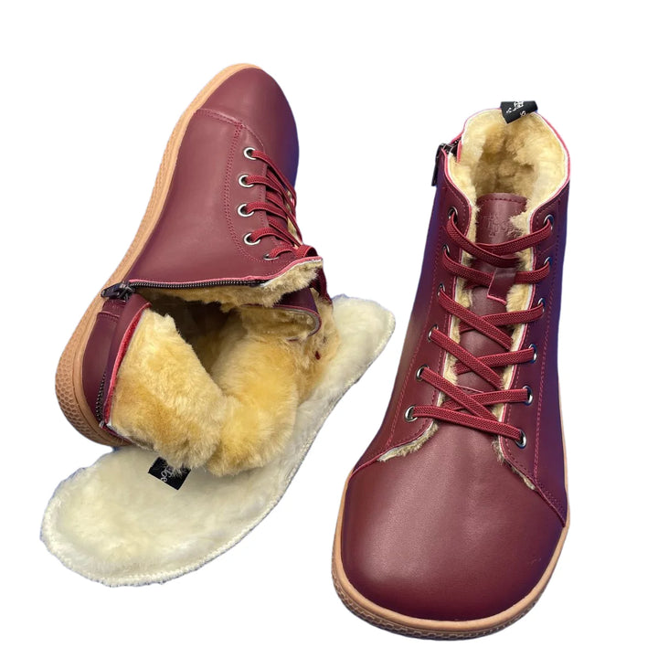 Genuine Leather Barefoot Fur Unisex Winter Boots