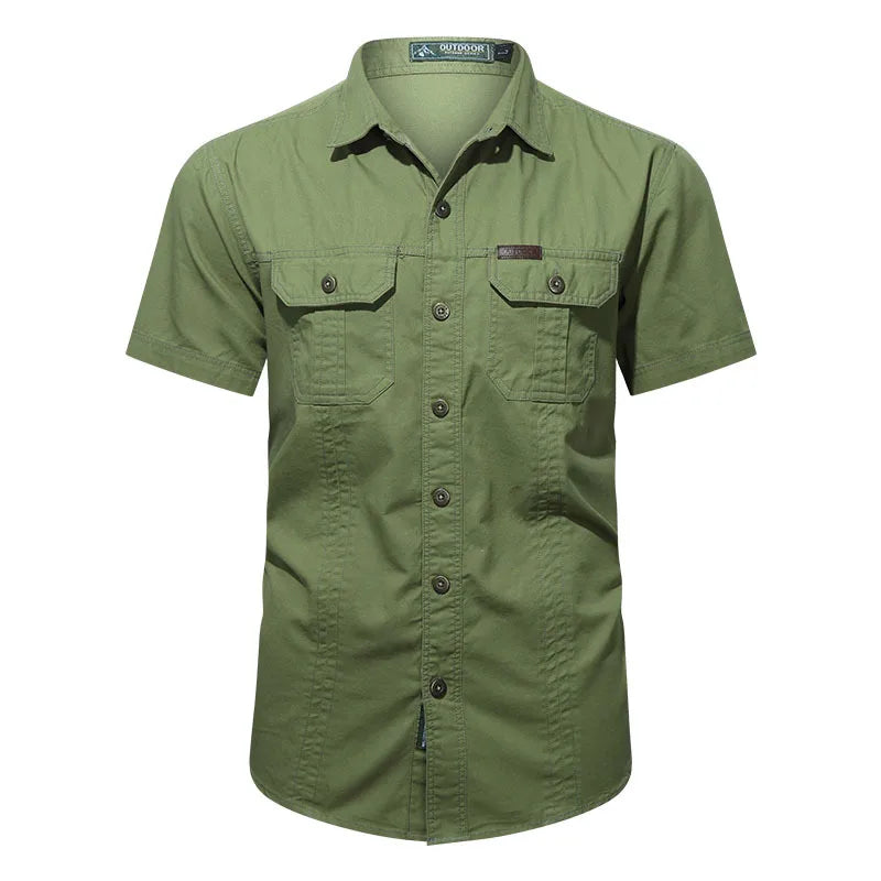 Quick-Dry Short Sleeve Army Hiking Cargo Shirt
