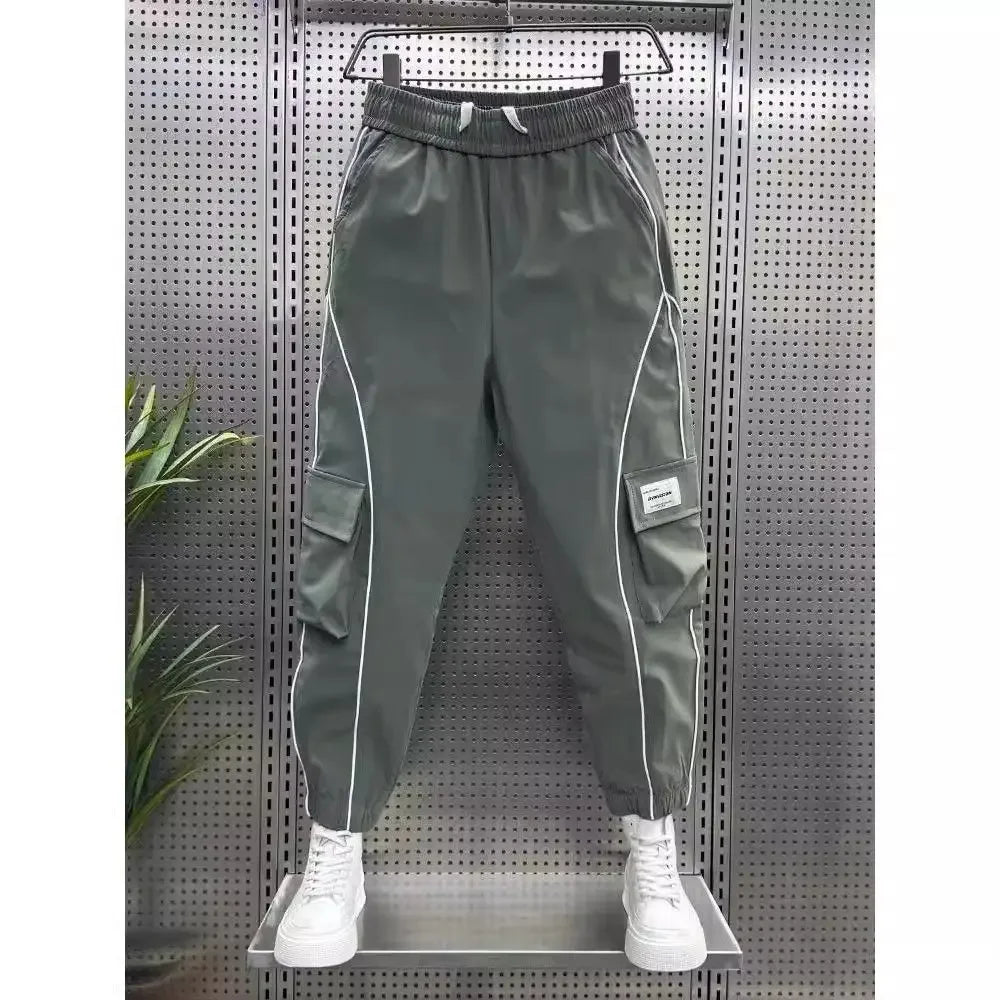 Spliced Cargo Pants - Wide Leg Design