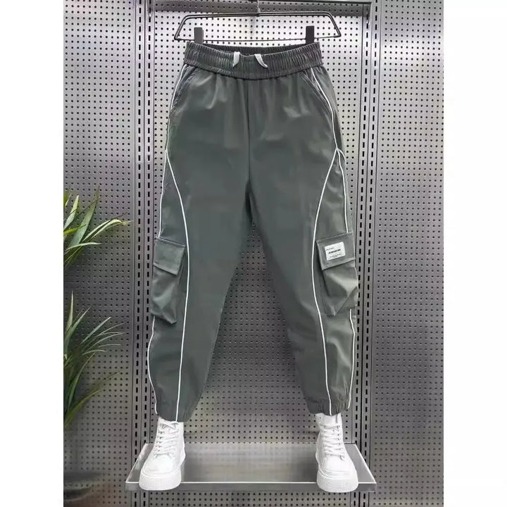 Spliced Cargo Pants - Wide Leg Design