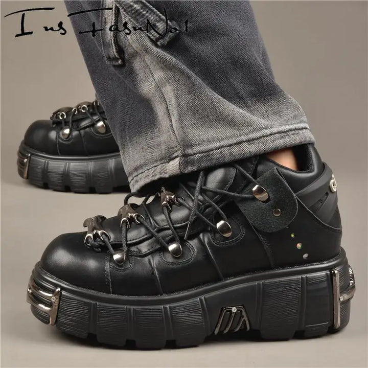 Gothic Edge: Women’s Chunky Platform Sneakers