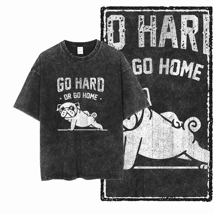 Skull Graphic Acid Washed Tees