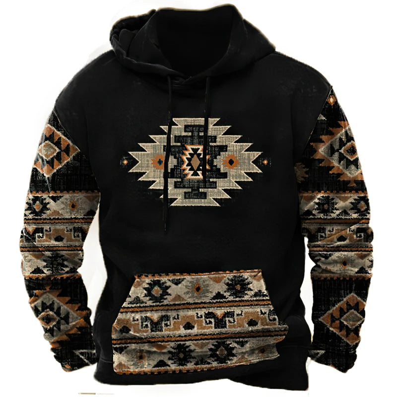 Vintage Ethnic Style 3D Print Hoodies