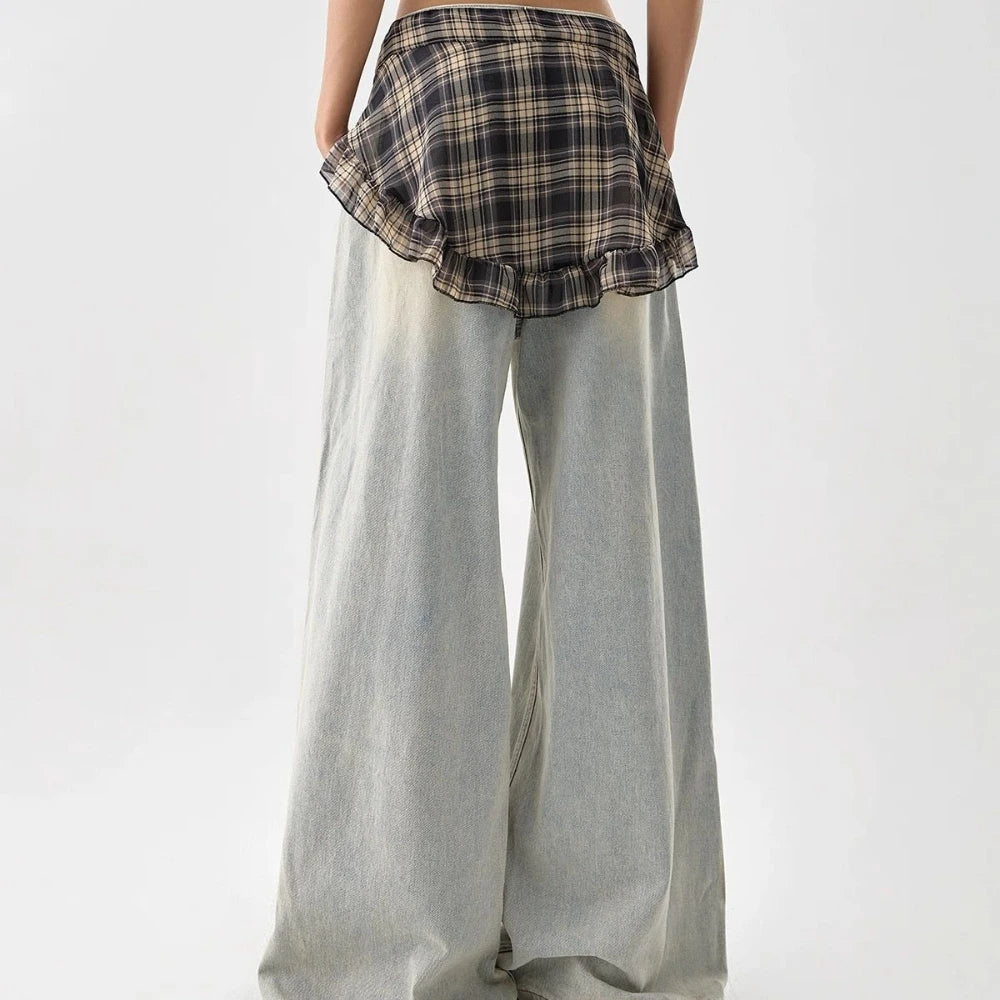 High-Waisted American Retro Loose Fit Ripped Jeans
