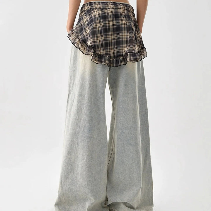 High-Waisted American Retro Loose Fit Ripped Jeans