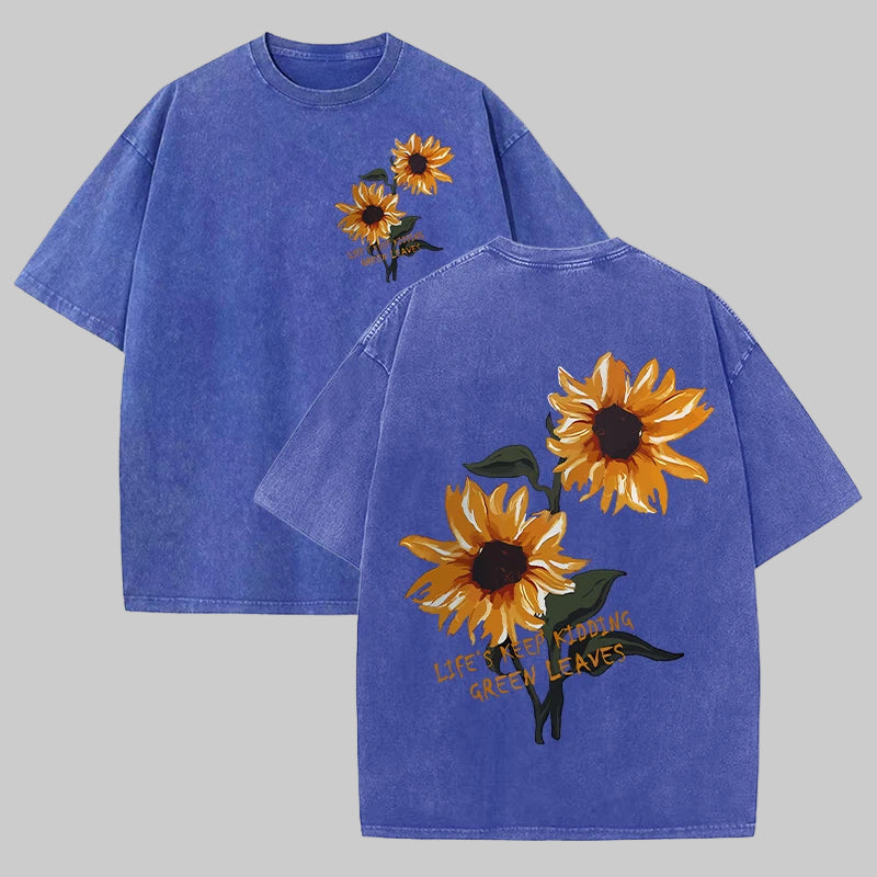 Lift Is Good Soft Cotton Sunflower Print T-Shirt