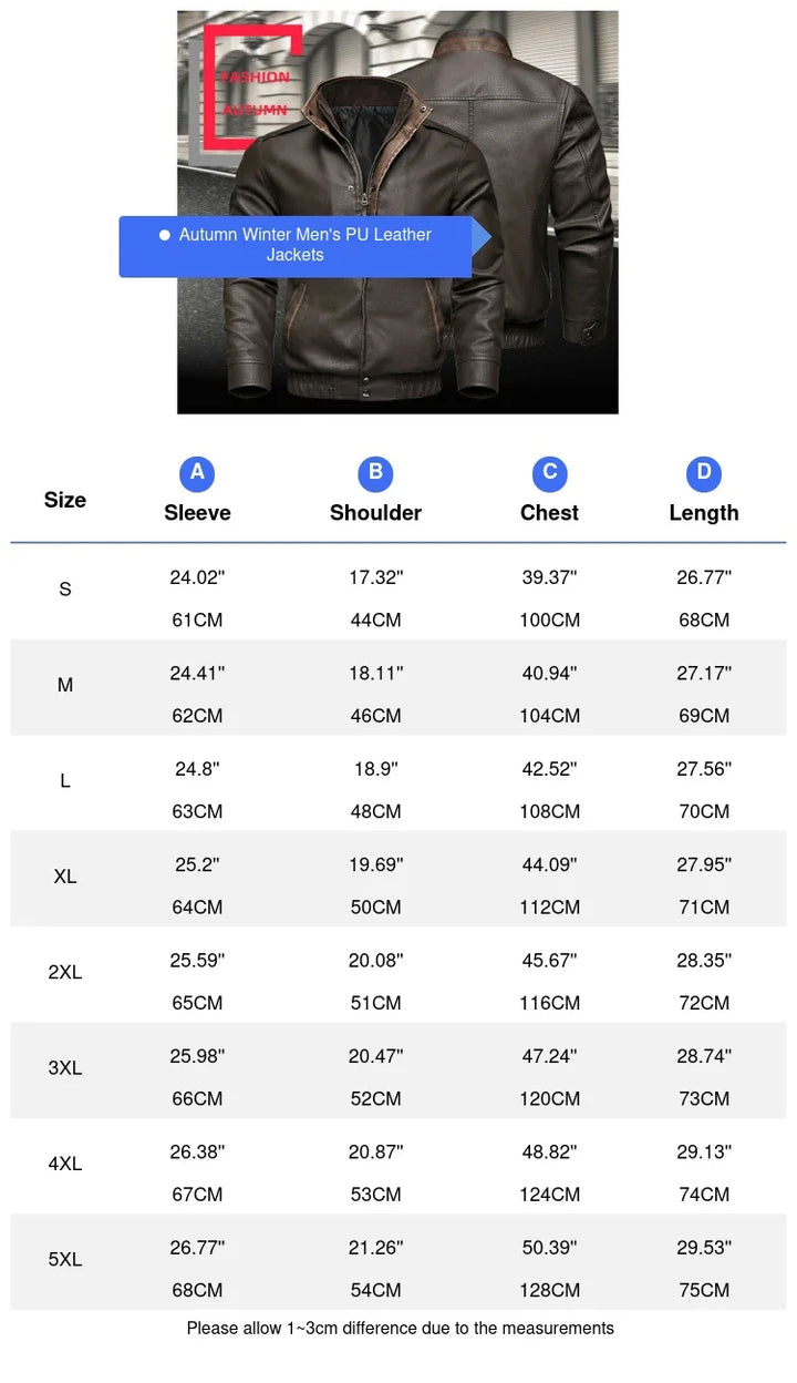 PU Leather Retro Motorcycle Jacket