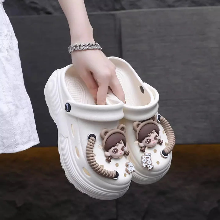 Summer Women's Cute Platform Sandals - Breathable Thick Sole Slippers for Beach