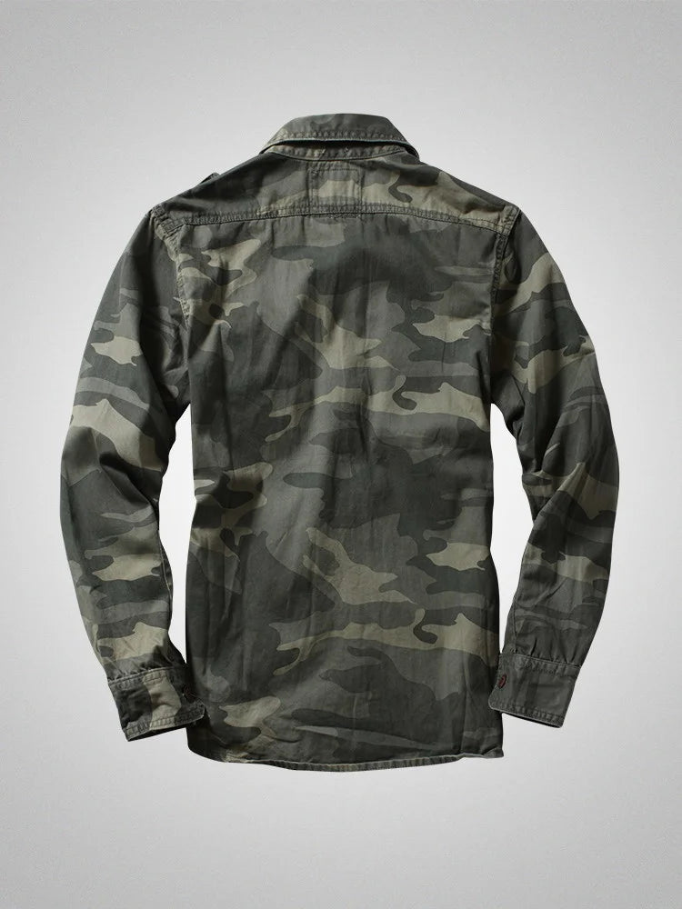 Vintage American Long Sleeve Camouflage Outdoor Shirt