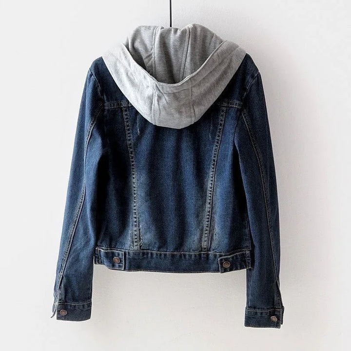 Hooded Slim Fit Denim Coat