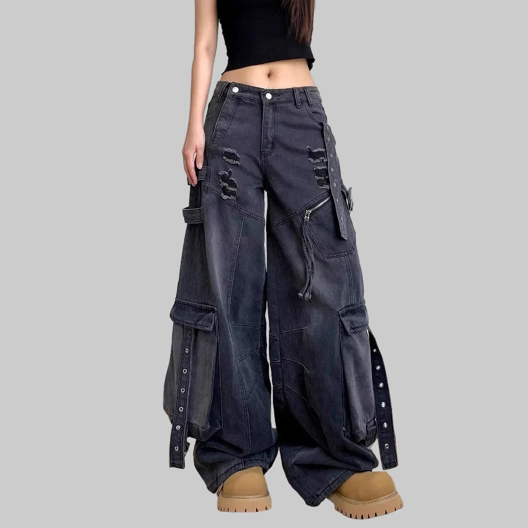 Heavy Faded Multi-pocketed American jeans