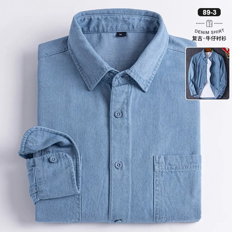Retro Cotton Washed Denim Shirt