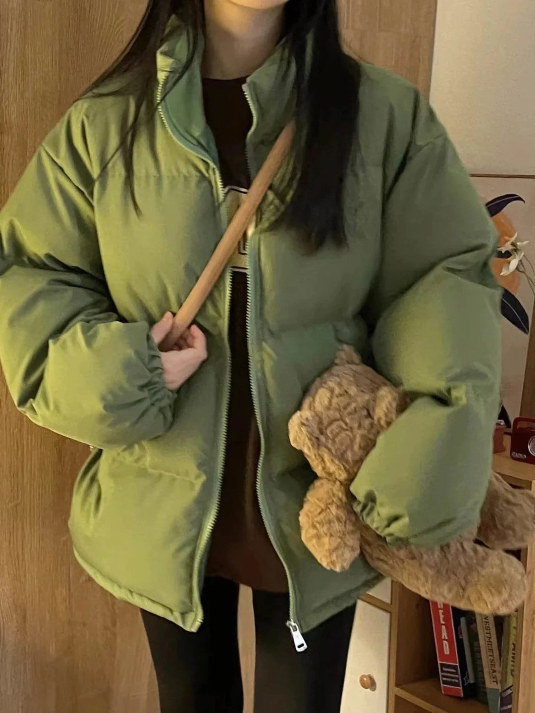 Winter Avocado Green Cotton Jacket
