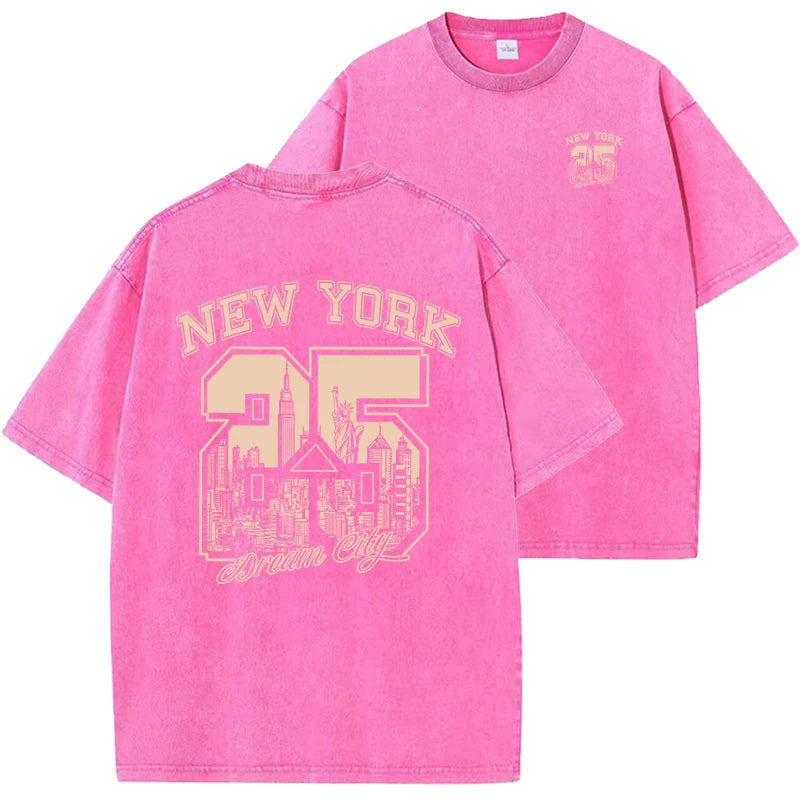 Funny Vintage Washed Cotton Summer T-Shirt