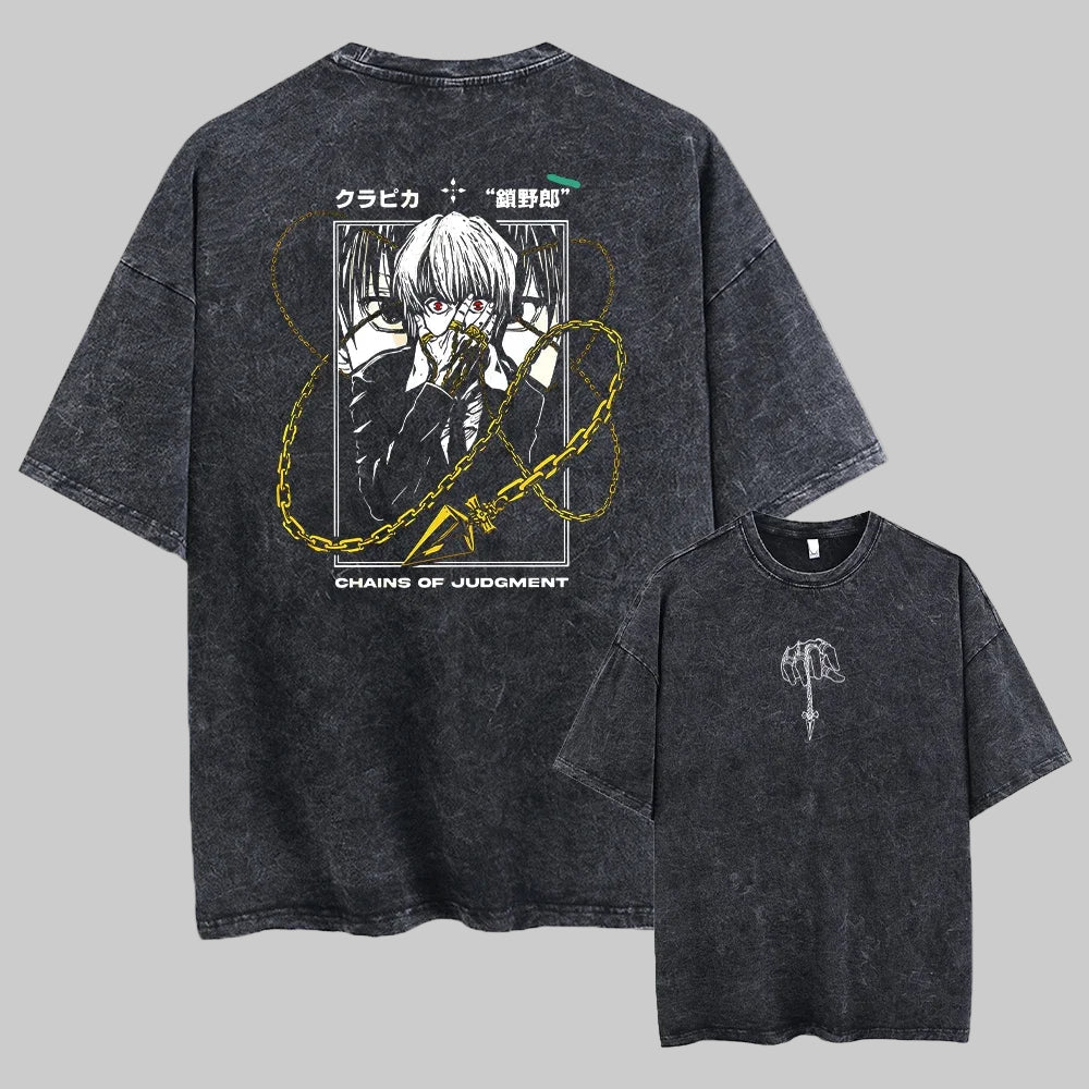 Anime Hunter X Hunter Vintage Washed Graphic T-Shirt