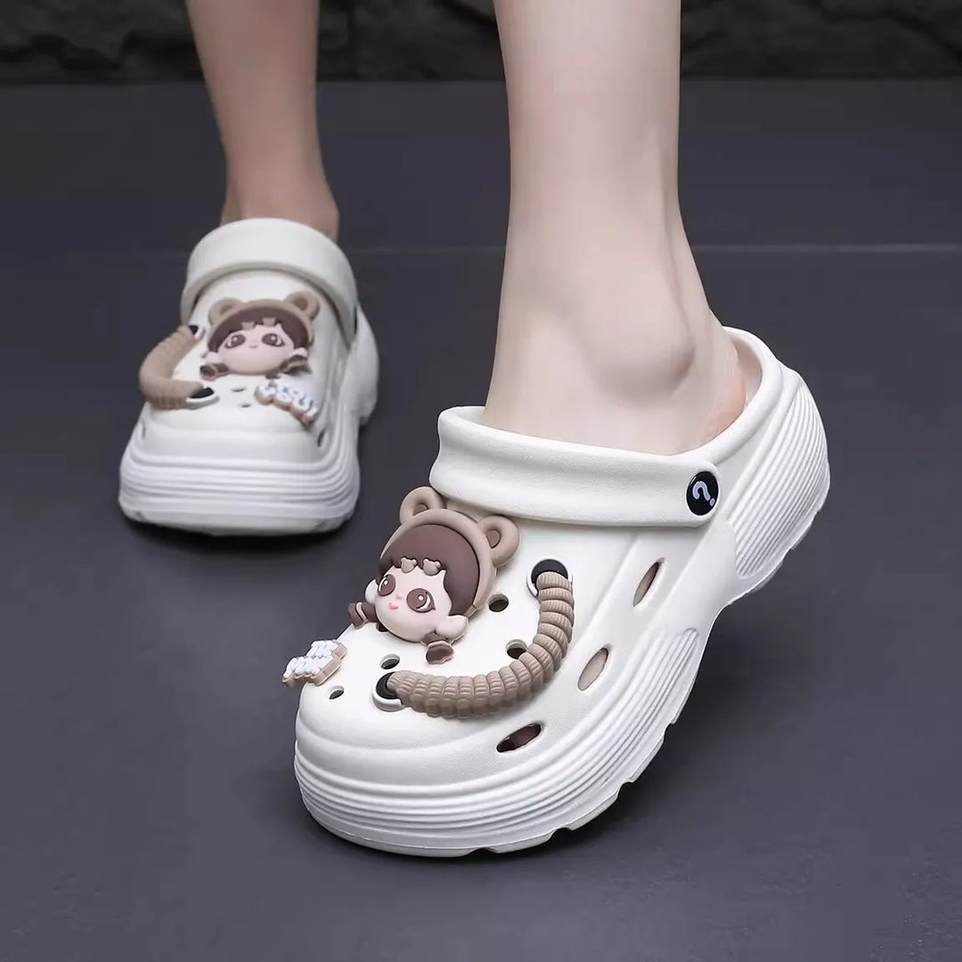 Summer Women's Cute Platform Sandals - Breathable Thick Sole Slippers for Beach