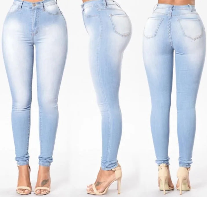 High-Waisted Bleached Distressed Skinny Ankle Jeans