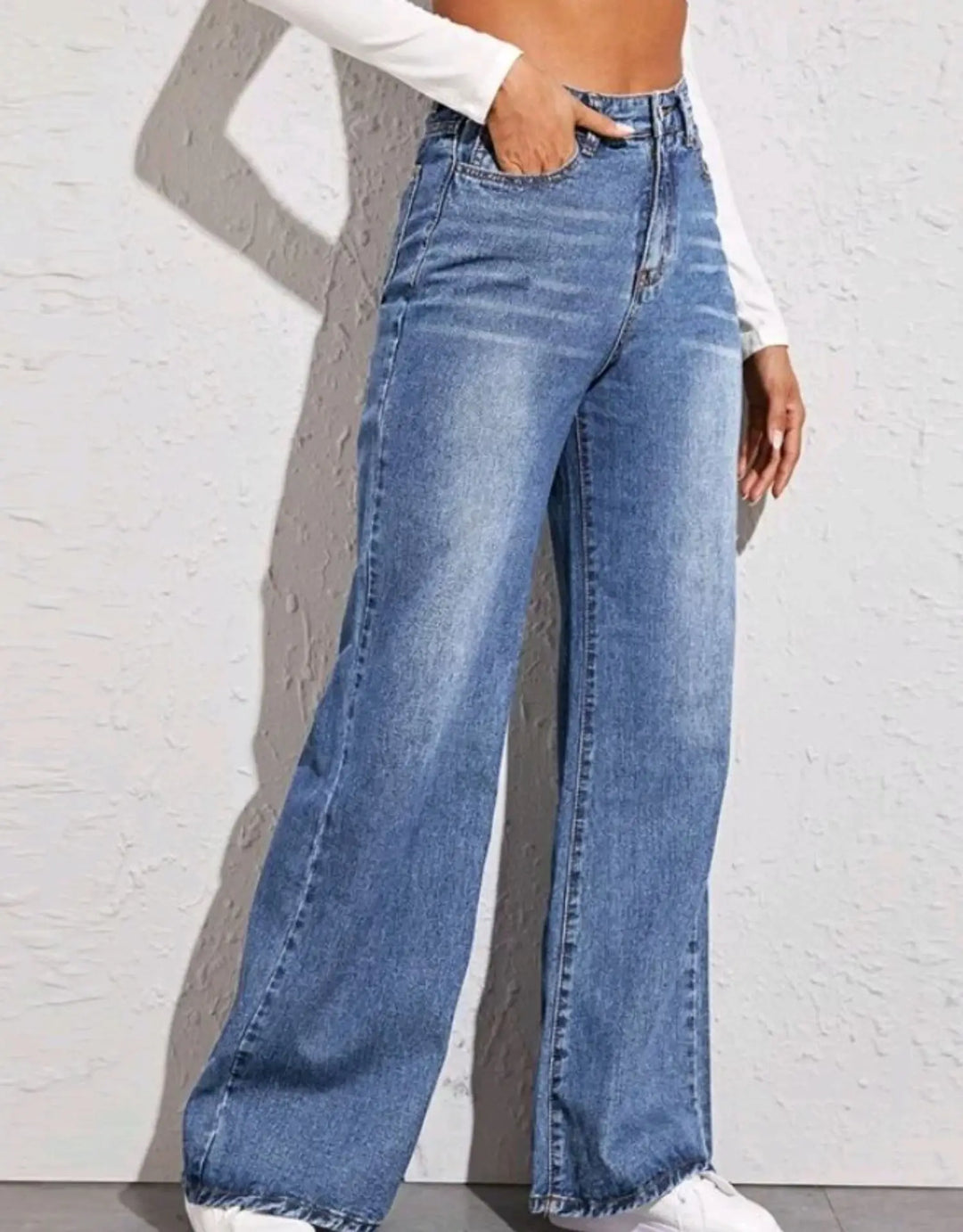 Sexy Wide-Leg High-Waisted Straight Y2K Jeans