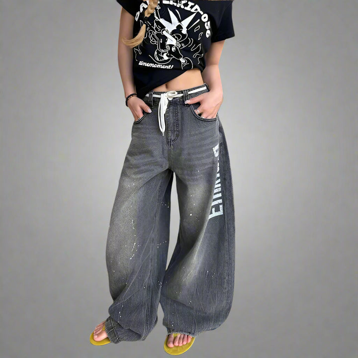 Print Baggy Jeans