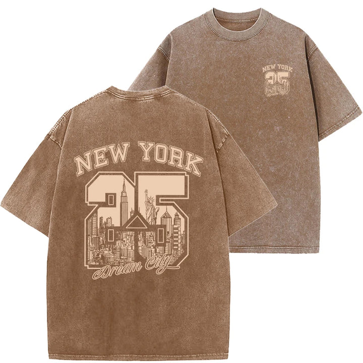 Funny Vintage Washed Cotton Summer T-Shirt