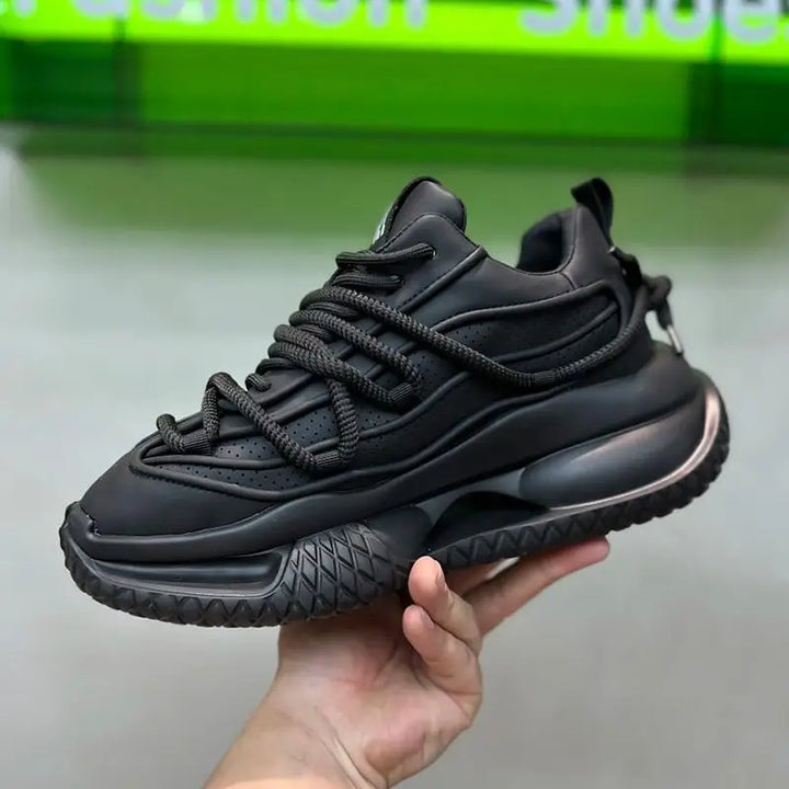 Lace-Up Solid Color Chunky Sneakers