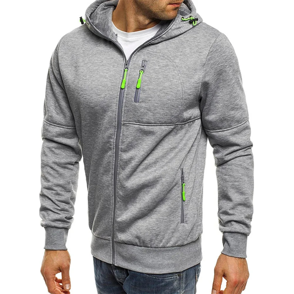 Zipper Pocket Jacquard Hoodie