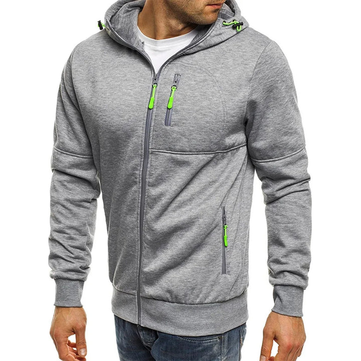 Zipper Pocket Jacquard Hoodie
