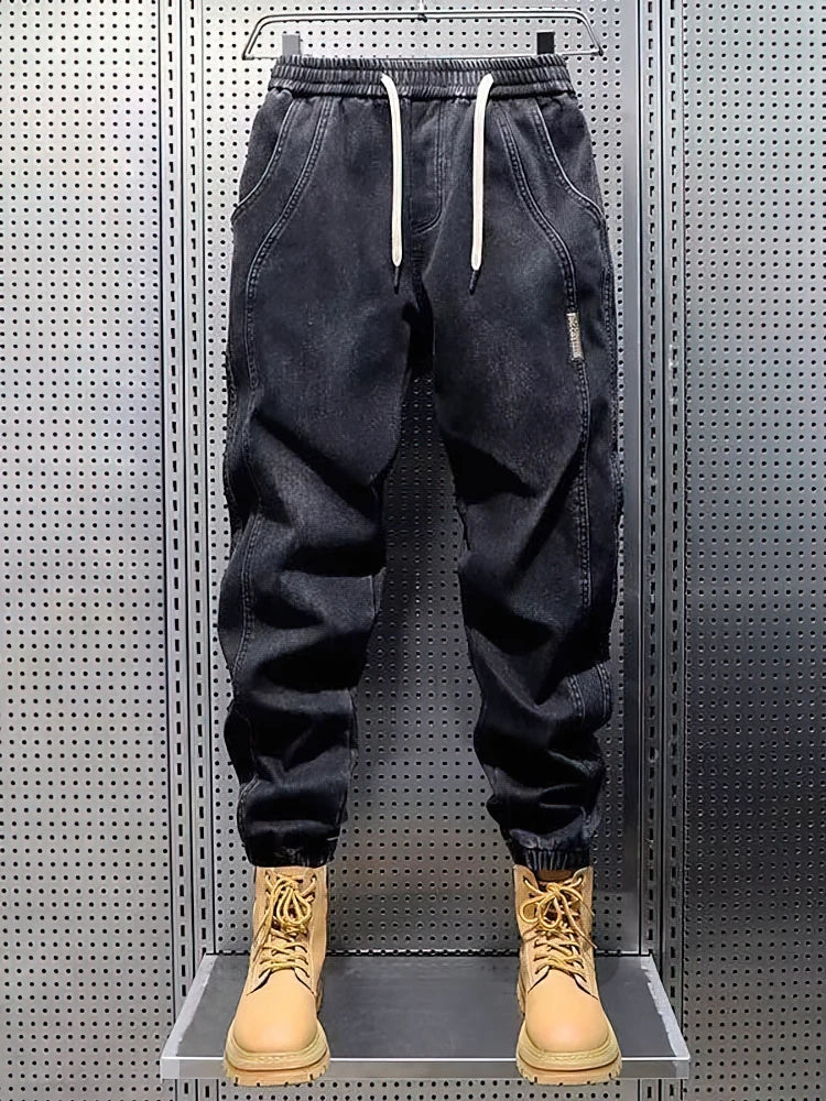 Washed Baggy Denim Jogger Jeans