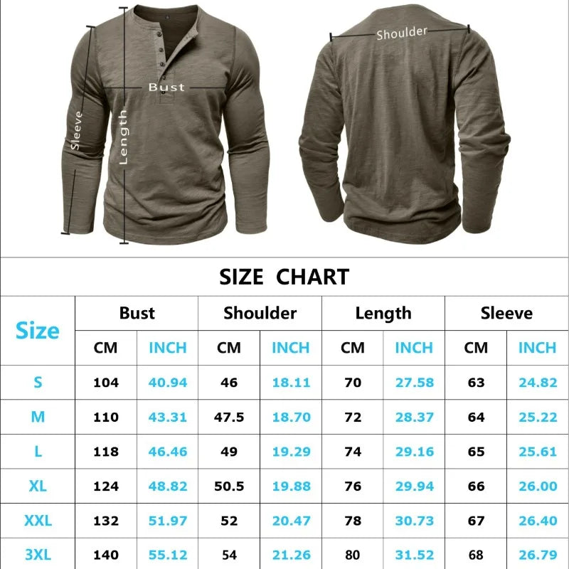 Casual Cotton Long Sleeve Henry Neck Top