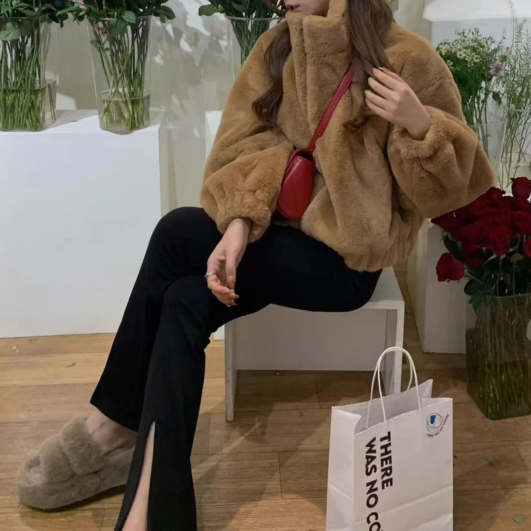 Plush Lamb Fur Cozy Loose-Fit  Jacket