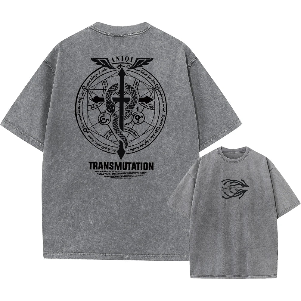 Anime Fullmetal Alchemist Acid Wash T-Shirt