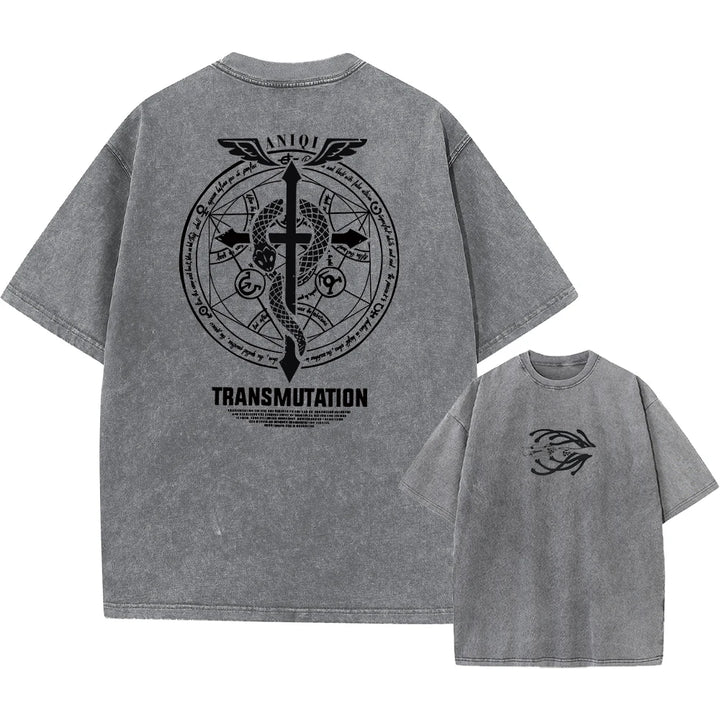 Anime Fullmetal Alchemist Acid Wash T-Shirt