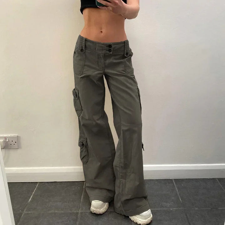 Y2K Low Waist  Denim Cargo Pants