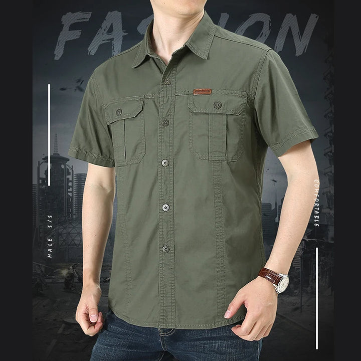 Quick-Dry Short Sleeve Army Hiking Cargo Shirt