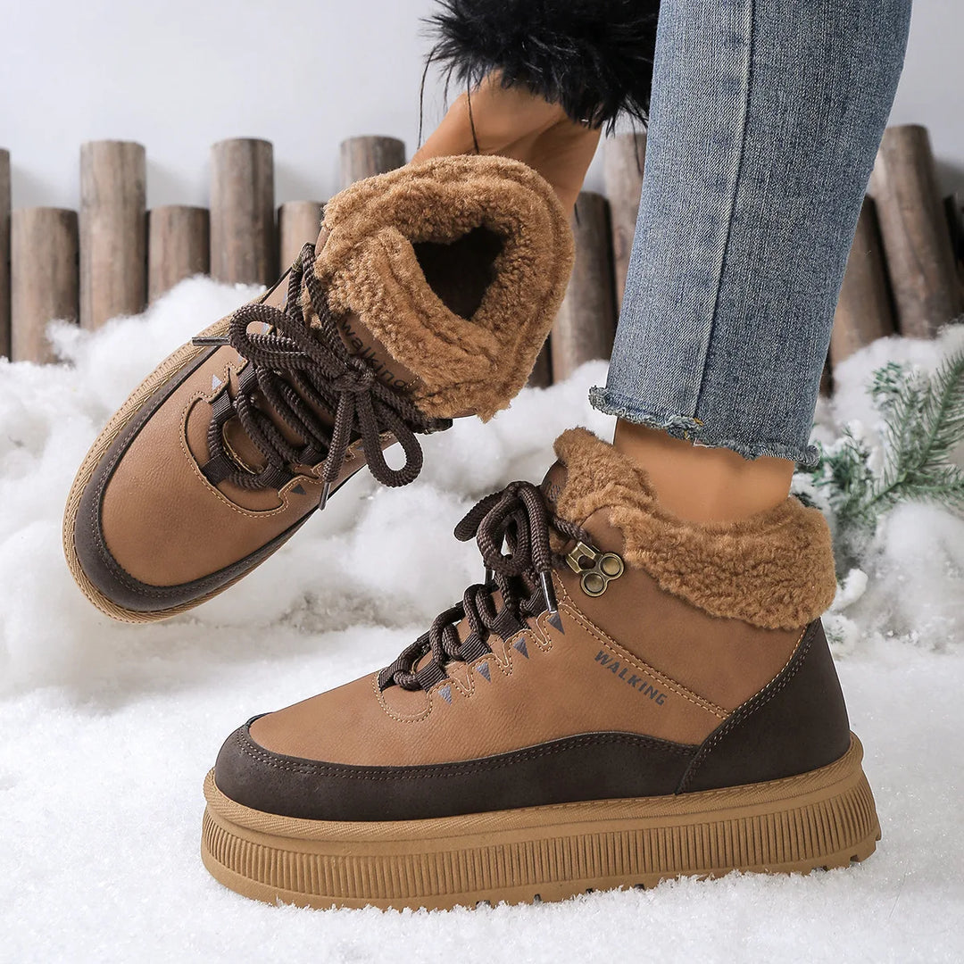 Thick Fleeced Round Toe Warm Winter Boots