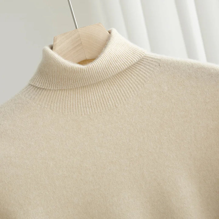 100% Merino Wool Turtleneck Pullover Sweater
