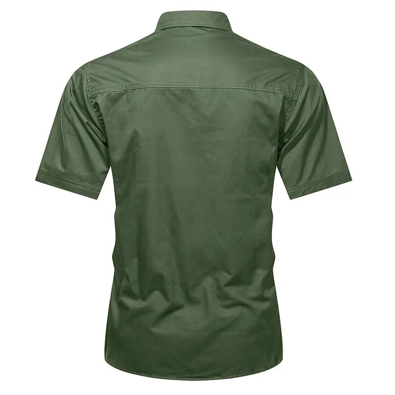 Quick-Dry Short Sleeve Army Hiking Cargo Shirt