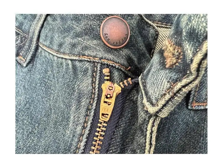 Modern embossed washed men's work jeans