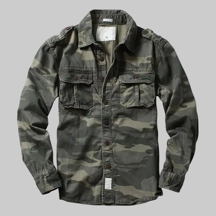 Vintage American Long Sleeve Camouflage Outdoor Shirt