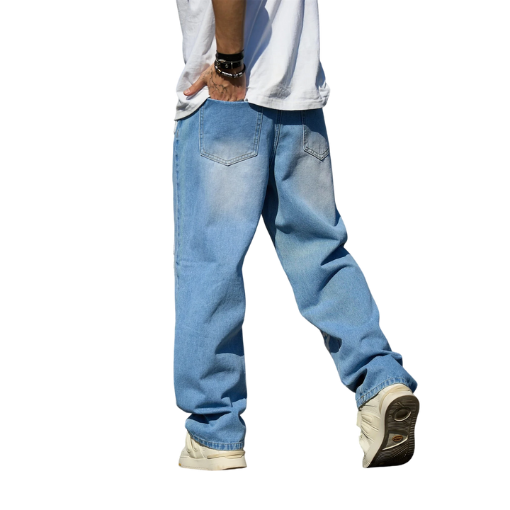 Men's Casual Straight Denim Pants - Trendy Loose Fit Streetwear Jeans