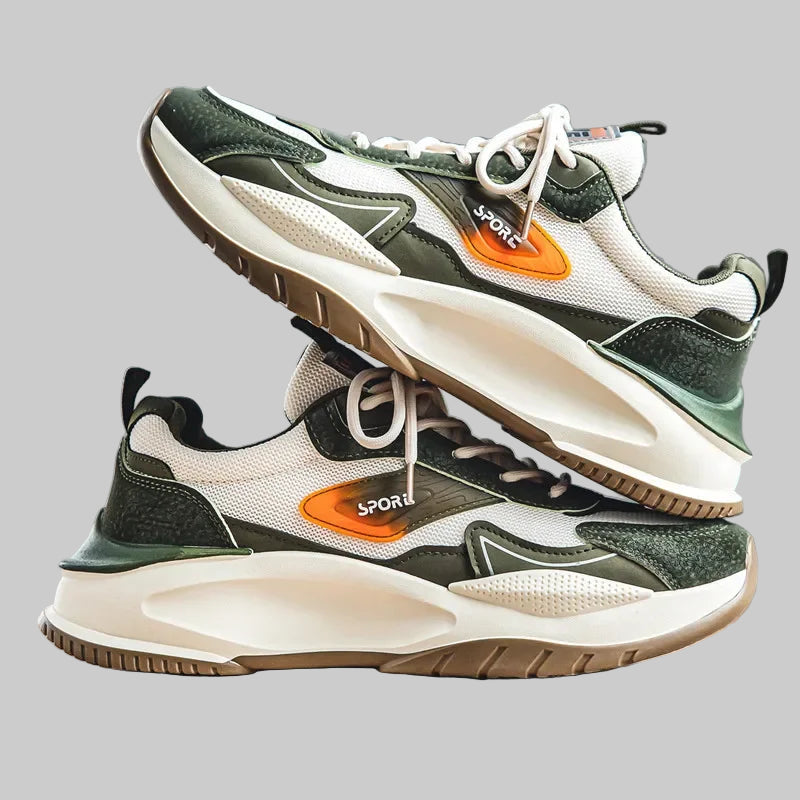 Lightweight Color-Cord Lace-Up Sneakers