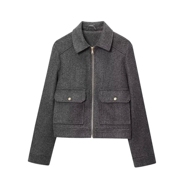 Chic Zipper Accent Coat for Fall