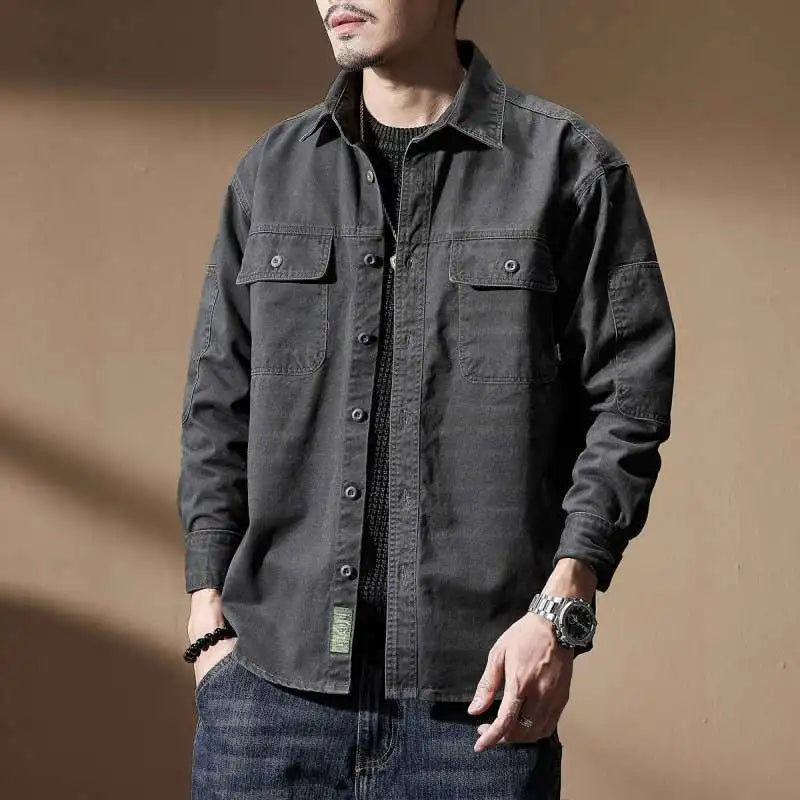 American Retro Workwear Outerwear Shirt
