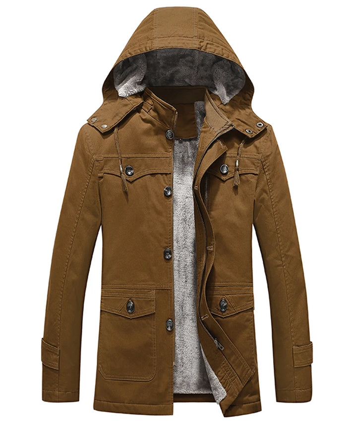 Thick Cotton Padded Multi-Pocket Military Cargo Parka