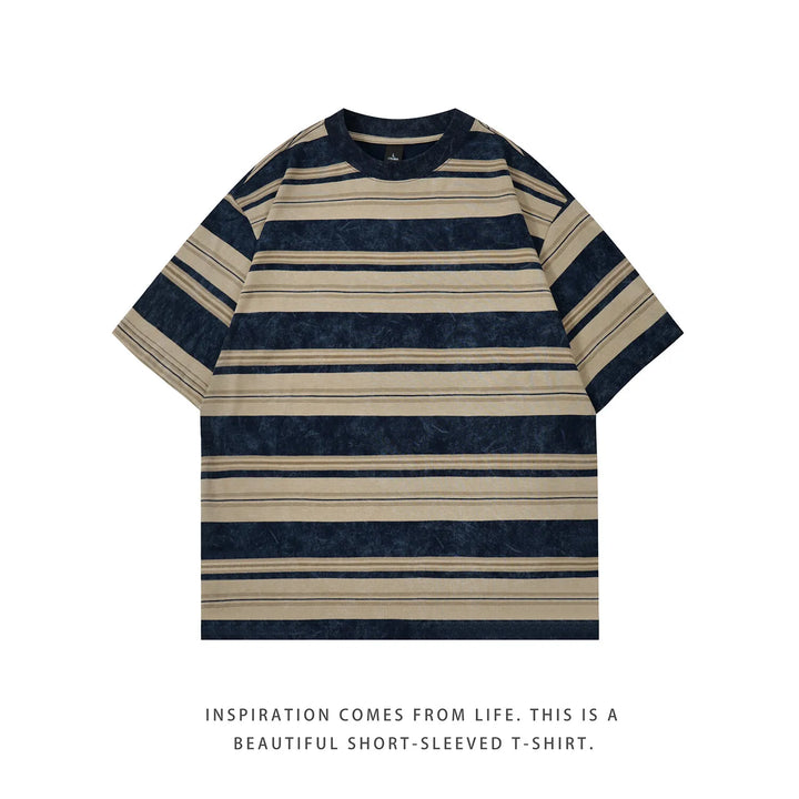 Hip Hop Tie Dye Vintage Striped Oversized T-Shirt