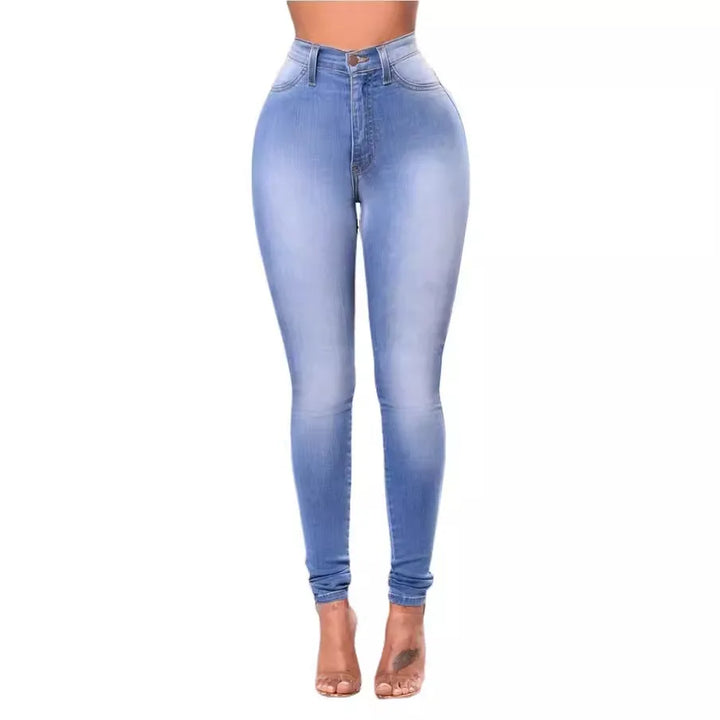 High-Waisted Bleached Distressed Skinny Ankle Jeans