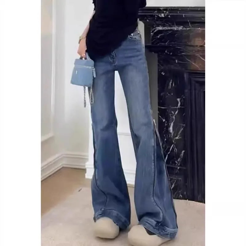 Fitted Mid-Waist Flared Jeans