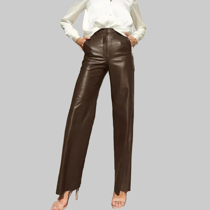 Spring Fashion High Waist Leather Pants