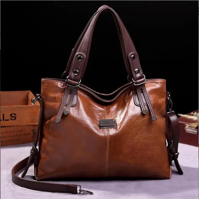 MILA Soft Leather Shoulder Handbag