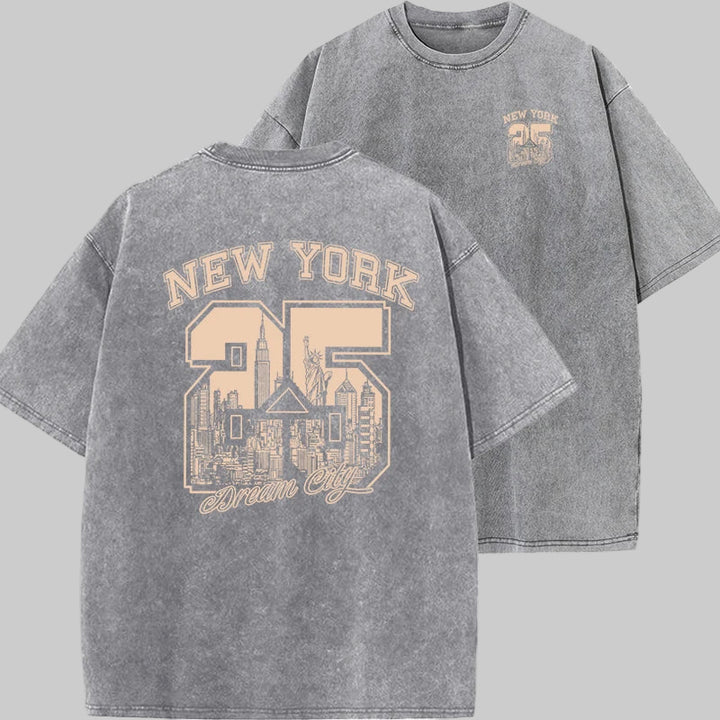 Funny Vintage Washed Cotton Summer T-Shirt